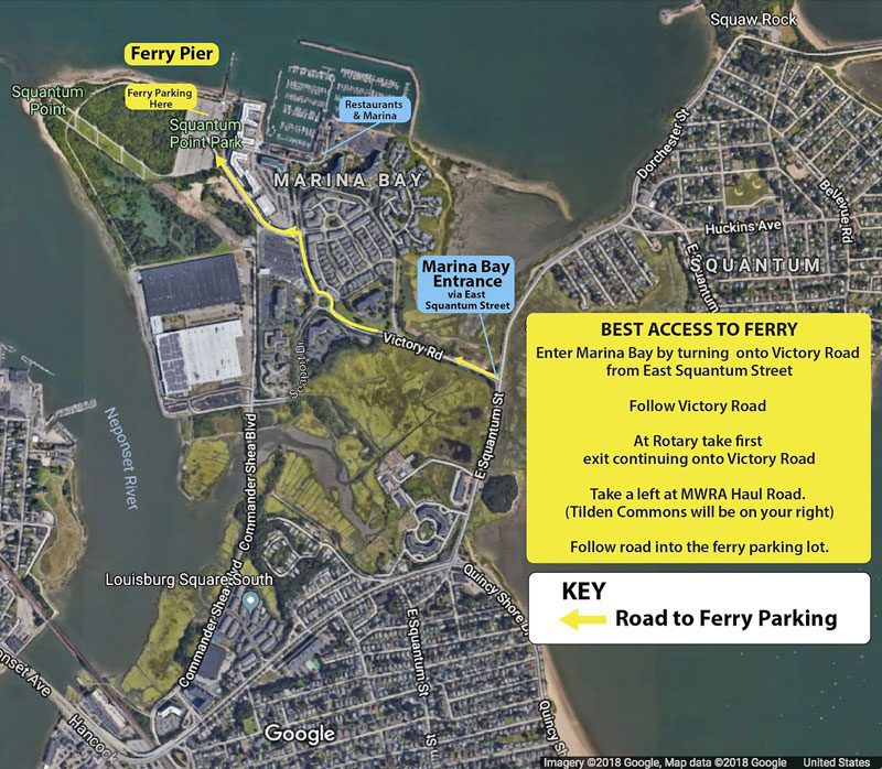 access to ferry parking map