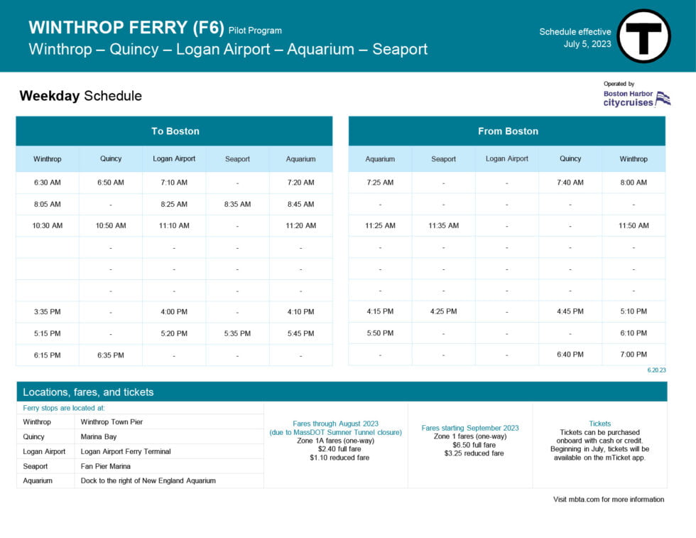 Schedule Marina Bay Ferry